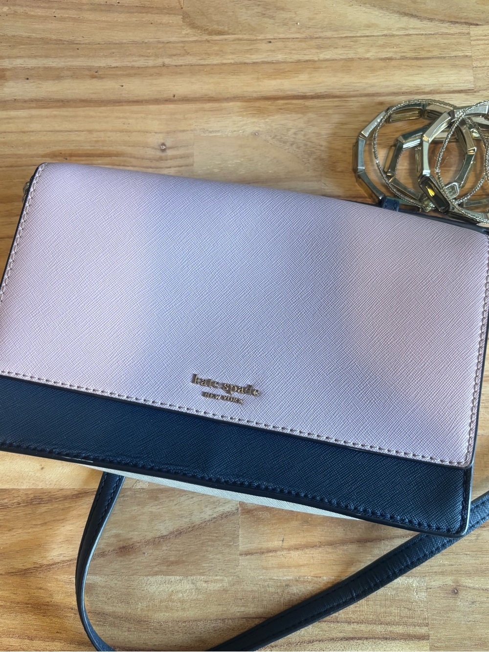 Kate Spade Cameron Convertible lavender and blue Two-Tone Crossbody Wallet